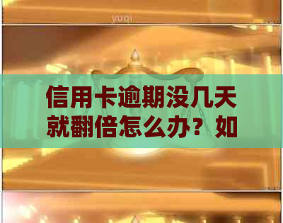 信用卡逾期没几天就翻倍怎么办？如何处理？