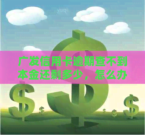 广发信用卡逾期查不到本金还剩多少，怎么办？2021年最新处理方法