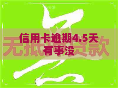 信用卡逾期4.5天有事没