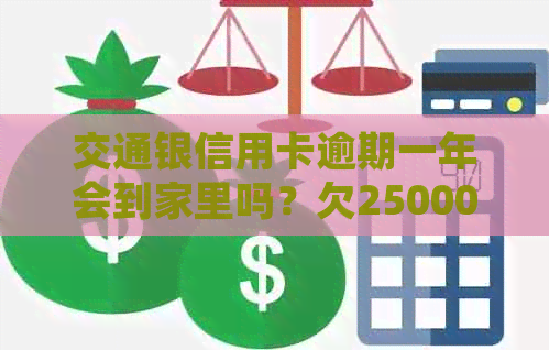 交通银信用卡逾期一年会到家里吗？欠25000元，逾期一个半月了，如何处理？