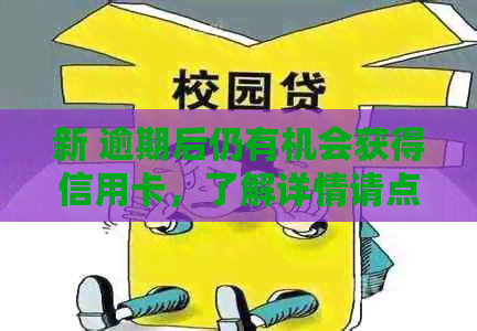 新 逾期后仍有机会获得信用卡，了解详情请点击！