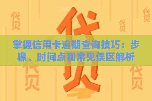 掌握信用卡逾期查询技巧：步骤、时间点和常见误区解析