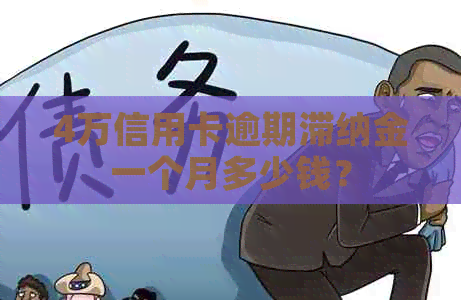 4万信用卡逾期滞纳金一个月多少钱？
