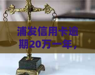 浦发信用卡逾期20万一年，将通过法律途径追讨欠款