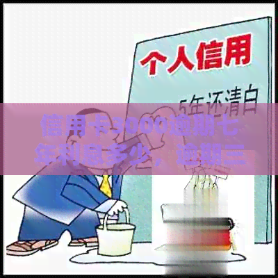 信用卡3000逾期七年利息多少，逾期三年和六年的利息及还款总额是多少？
