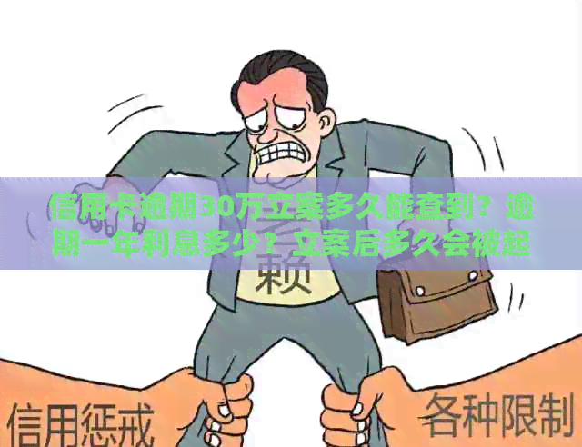 信用卡逾期30万立案多久能查到？逾期一年利息多少？立案后多久会被起诉？