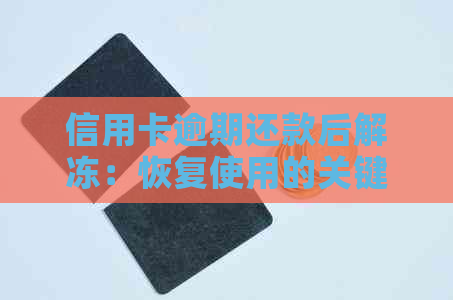 信用卡逾期还款后解冻：恢复使用的关键步骤与建议