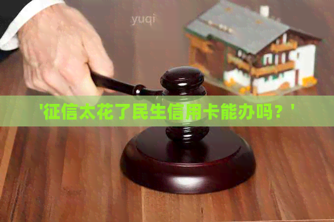 '太花了民生信用卡能办吗？'
