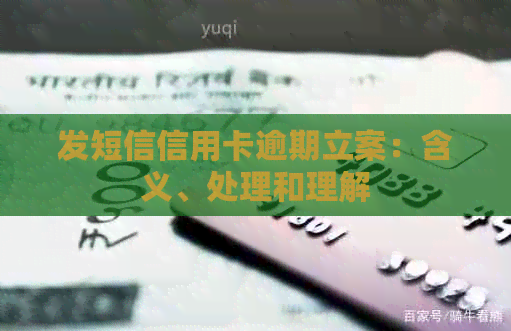 发短信信用卡逾期立案：含义、处理和理解