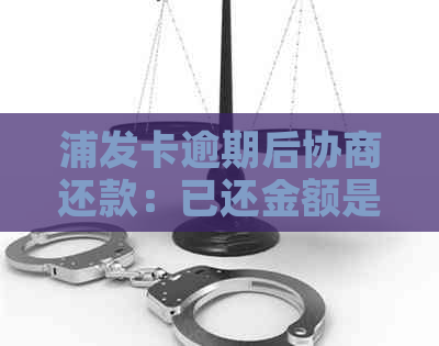 浦发卡逾期后协商还款：已还金额是否计算为本金？