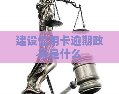 建设信用卡逾期政策是什么