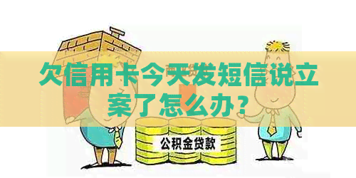 欠信用卡今天发短信说立案了怎么办？