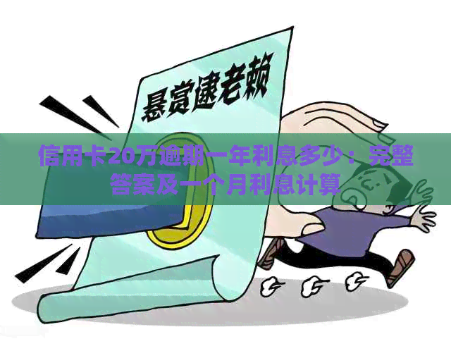 信用卡20万逾期一年利息多少：完整答案及一个月利息计算