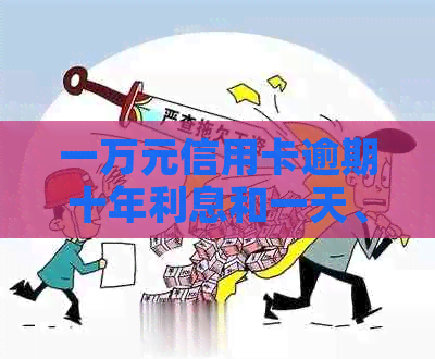 一万元信用卡逾期十年利息和一天、一个月的计算和还款金额