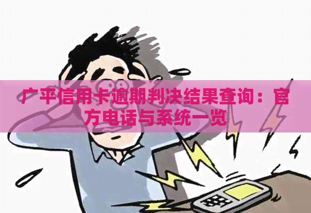 广平信用卡逾期判决结果查询：官方电话与系统一览