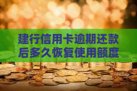 建行信用卡逾期还款后多久恢复使用额度？2020年新规详解