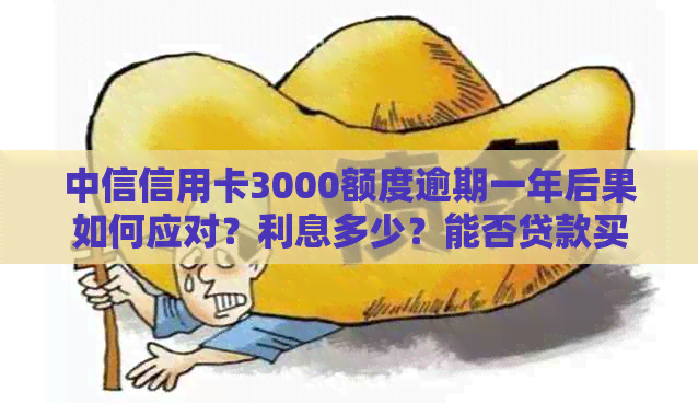 中信信用卡3000额度逾期一年后果如何应对？利息多少？能否贷款买房？