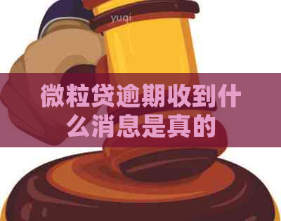 微粒贷逾期收到什么消息是真的