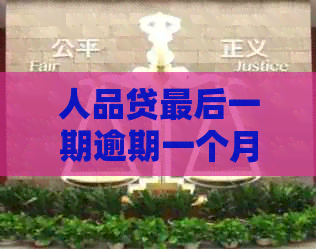 人品贷最后一期逾期一个月如何处理