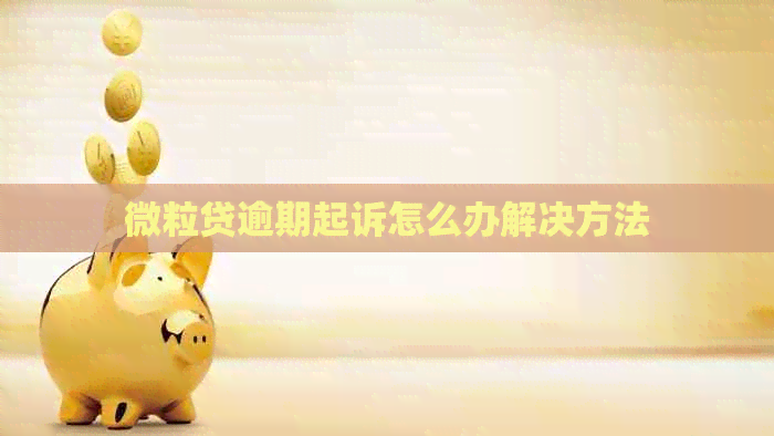 微粒贷逾期起诉怎么办解决方法