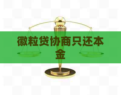 徽粒贷协商只还本金