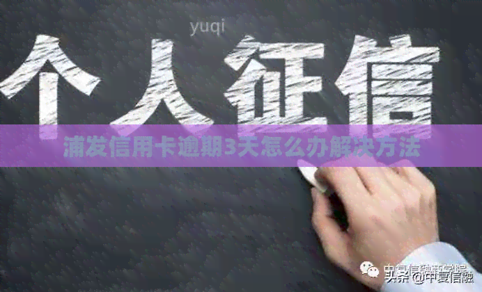 浦发信用卡逾期3天怎么办解决方法