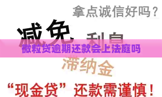 微粒贷逾期还款会上法庭吗