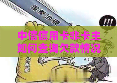 中信信用卡非卡主如何查询欠款情况