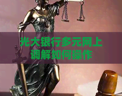 光大银行多元网上调解如何操作