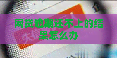 网贷逾期还不上的结果怎么办