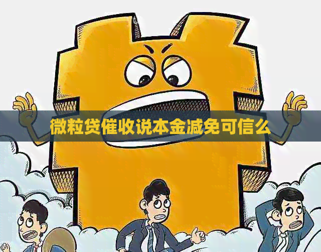 微粒贷说本金减免可信么