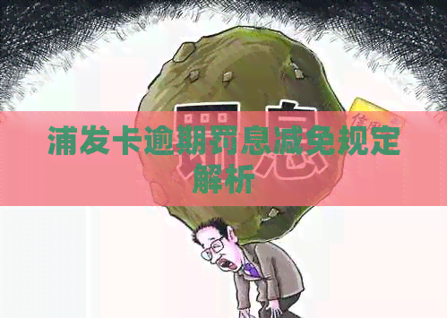 浦发卡逾期罚息减免规定解析