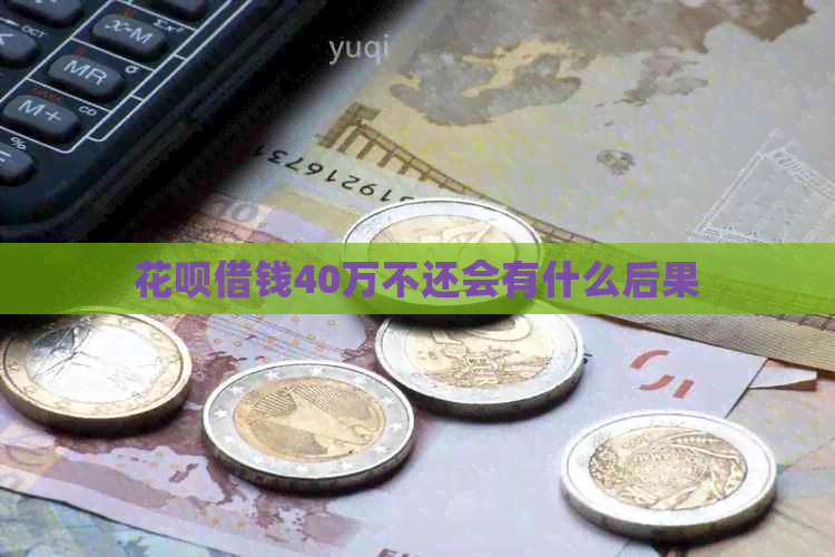 花呗借钱40万不还会有什么后果
