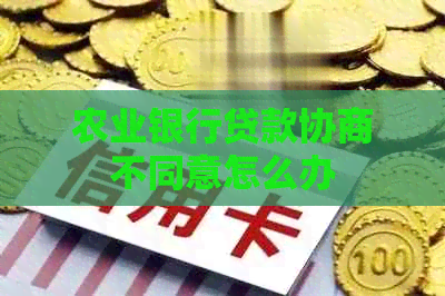农业银行贷款协商不同意怎么办