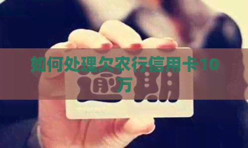 如何处理欠农行信用卡10万