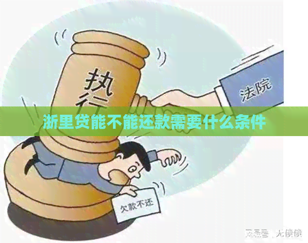 浙里贷能不能还款需要什么条件