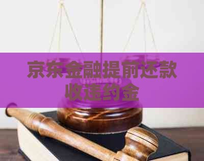 京东金融提前还款收违约金