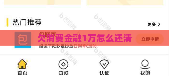 欠消费金融1万怎么还清