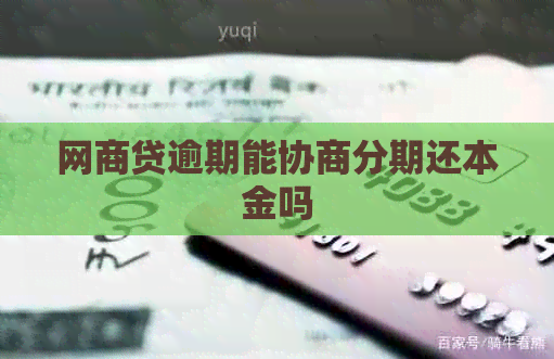 网商贷逾期能协商分期还本金吗