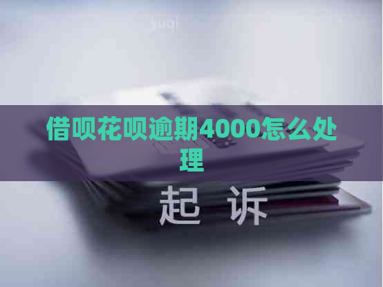 借呗花呗逾期4000怎么处理