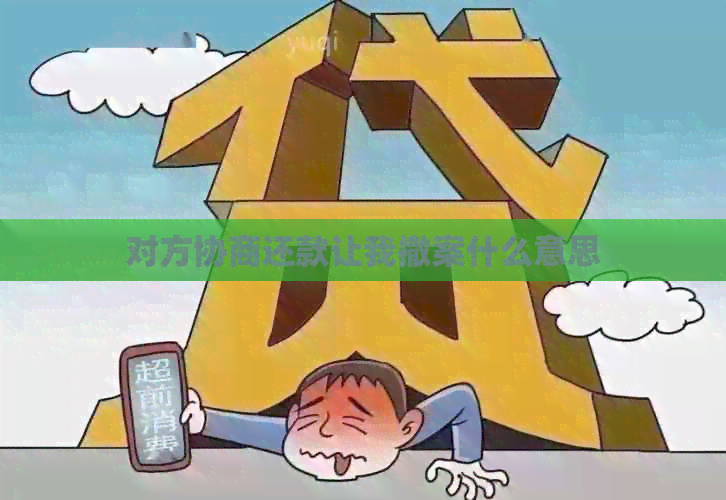对方协商还款让我撤案什么意思