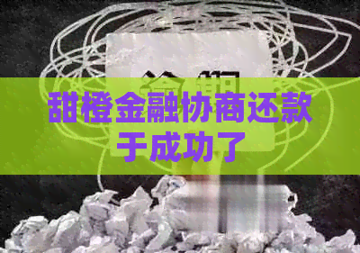 甜橙金融协商还款于成功了