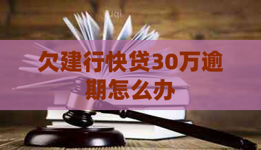 欠建行快贷30万逾期怎么办