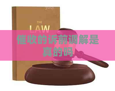 的诉前调解是真的吗