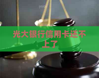 光大银行信用卡还不上了