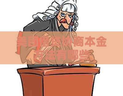 美团借贷协商本金方法有哪些