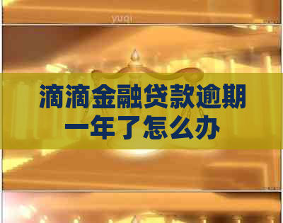 滴滴金融贷款逾期一年了怎么办