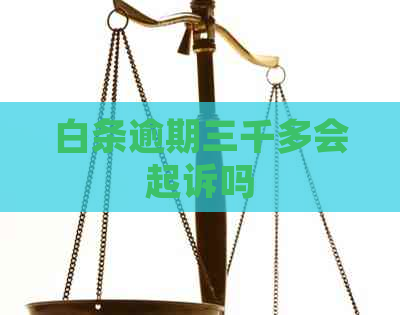 白条逾期三千多会起诉吗