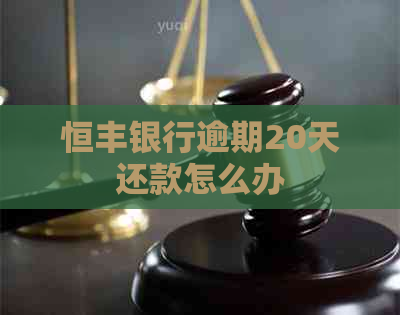 恒丰银行逾期20天还款怎么办