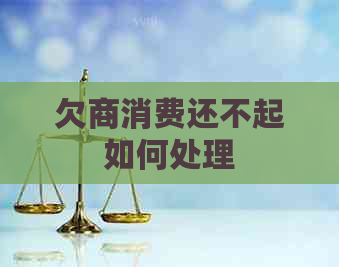 欠商消费还不起如何处理